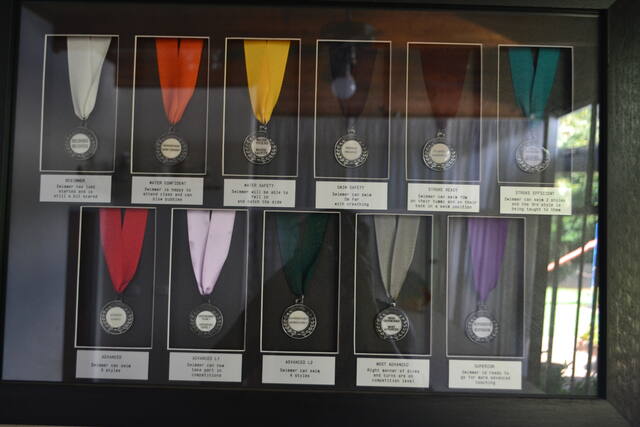 Display of progress medals