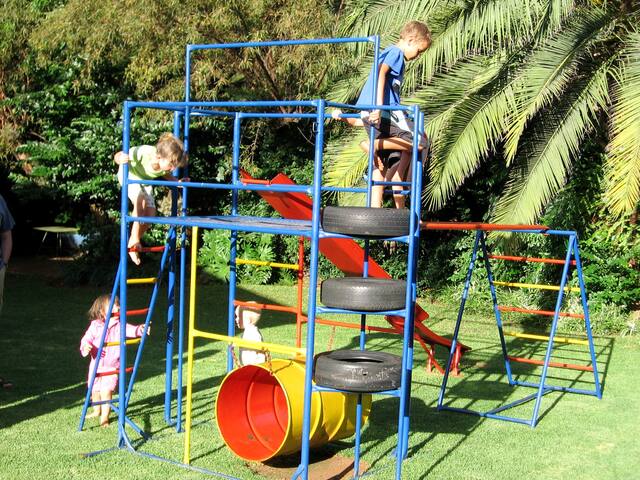Climbing frame in the garden